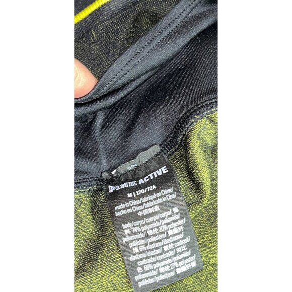 Victorias Secret Pink Active Legging Black Yellow Compression Activewear Women M - Picture 3 of 7